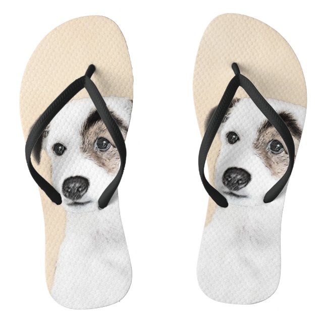 Parson Jack Russell Terrier Painting - Hunde Kunst Flip Flops (Fußbett)