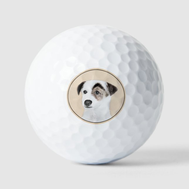 Parson Jack Russell Terrier Painting - Hunde Kunst Golfball (Vorderseite)