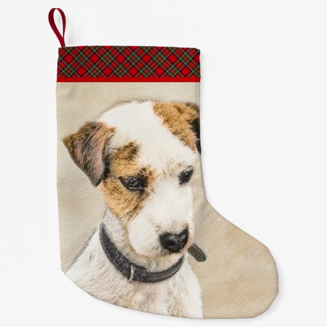 Parson Jack Russell Terrier Painting - Hunde Kunst Kleiner Weihnachtsstrumpf (Vorderseite)