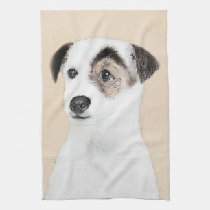 Parson Jack Russell Terrier Painting - Hunde Kunst Küchentuch