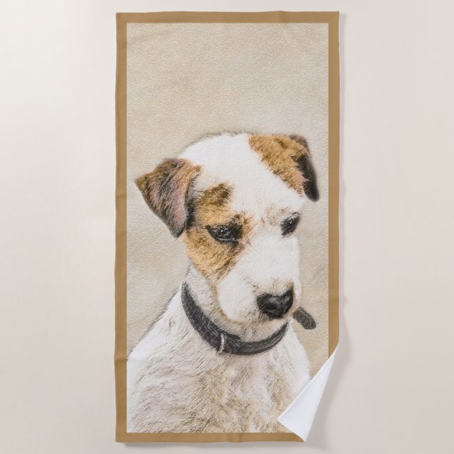 Parson Jack Russell Terrier Painting - Hunde Kunst Strandtuch (Vorderseite)