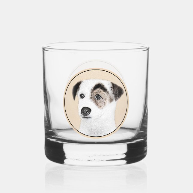 Parson Jack Russell Terrier Painting - Hunde Kunst Whiskyglas (Vorderseite)