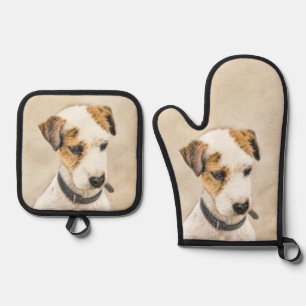 Parson Jack Russell Terrier Painting Pet Dog Art Ofenhandschuh & Topflappen-Set