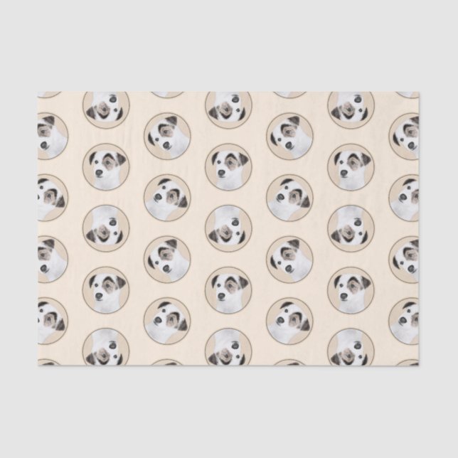 Parson Jack Russell Terrier Painting Pet Dog Art Seidenpapier (Vorderseite)