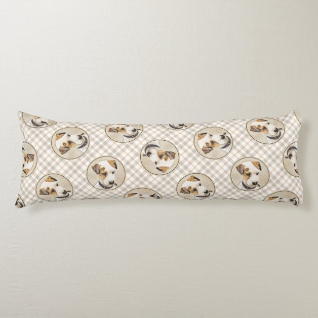 Parson Jack Russell Terrier Painting Pet Dog Art Seitenschläferkissen (Vorderseite)