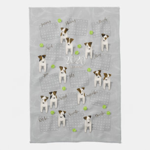 Parson Jack Russell Terriers gray 2020 Kalender Geschirrtuch