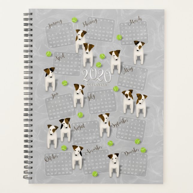 Parson Jack Russell Terriers gray 2020 Kalender Planer (Vorderseite)
