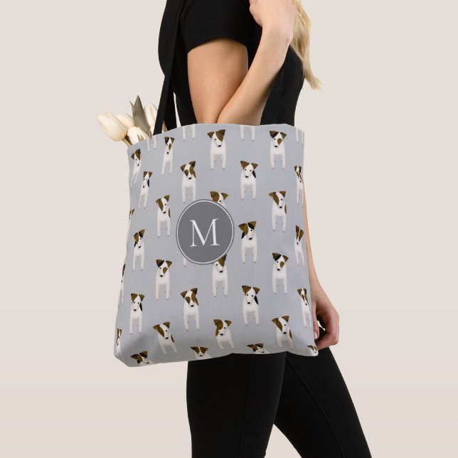 Parson Jack Russell Terriers pattern w monogram (Von Nahem)