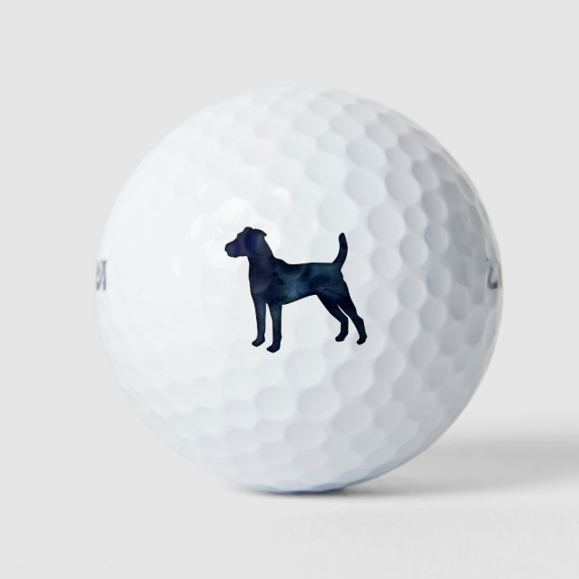 Parson Russel Terrier Black Watercolor Golfball (Vorderseite)
