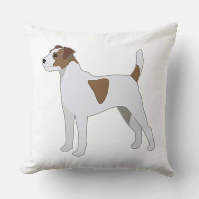 Parson Russell Terrier Dog Breed Illustration Kissen (Vorderseite)