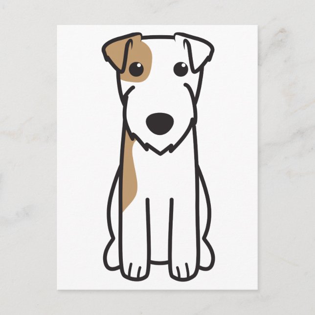 Parson Russell Terrier Dog Cartoon Postkarte (Vorderseite)