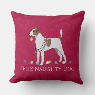 Parson Russell Terrier Feliz Naughty Dog Weihnacht Kissen