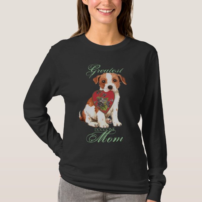 Parson Russell Terrier Heart Mama Long Sleeve T-Sh T-Shirt (Vorderseite)