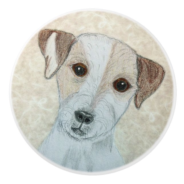 Parson Russell Terrier Keramikknauf (Vorderseite)