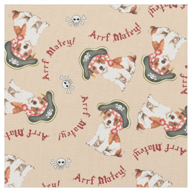 Parson Russell Terrier Pirate Fabric Stoff (Nahaufnahme)