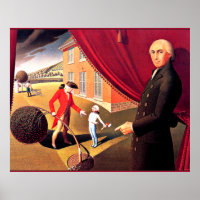Parson Weems Fabel, schöne Kunst von Grant Wood,