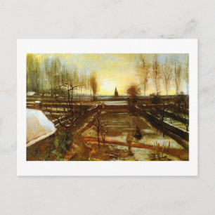 Parsonage Garden in Snow (F67) Van Gogh Fine Art Postkarte