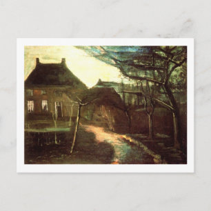 Parsonage in Nuenen by Moonlight, Vincent van Gogh Postkarte