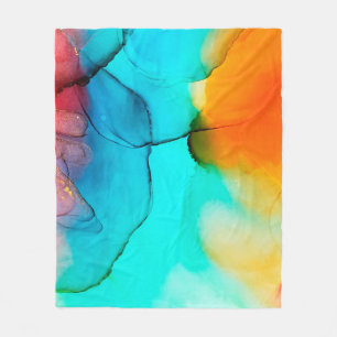 Part of alcohol ink painting, macro photo, abstrac fleecedecke