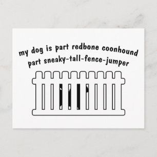 Part Redbone Coonhound Part Fence Jumper Postkarte