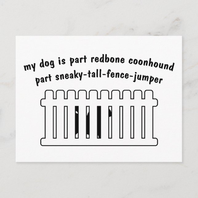 Part Redbone Coonhound Part Fence Jumper Postkarte (Vorderseite)