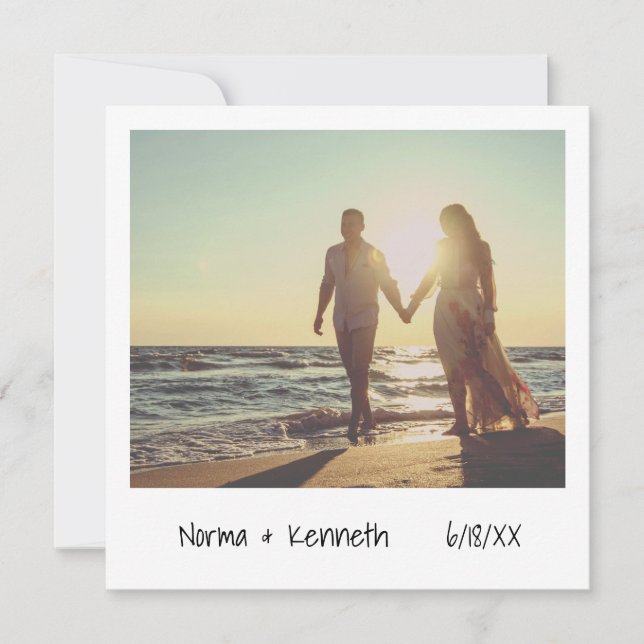 Partei für das Schwarze und Weiße Foto Einladung (Vorderseite)