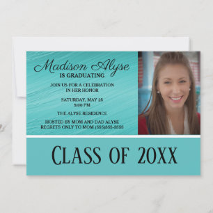 Partei für den aquamarinen weißen Foto Einladung