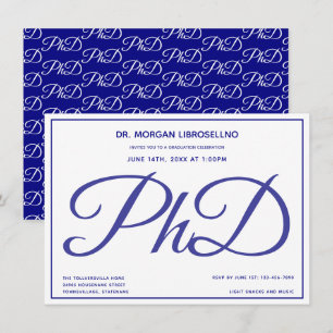 Partei für den Doktortitel: Blue White Graduation Einladung