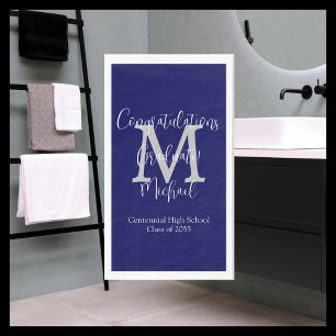 Partei für den Mit Monogramm Unterricht in Navy Bl Serviette
