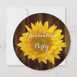 Partei für die Vintage Sonnenblume aus Holz Einladung
