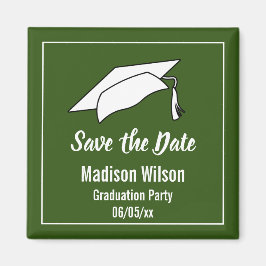 Partei für grüne und weiße Save the Date Magnet