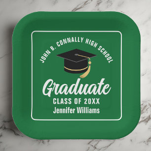 Partei für grüne, weiße Graduate Custom Graduate Pappteller