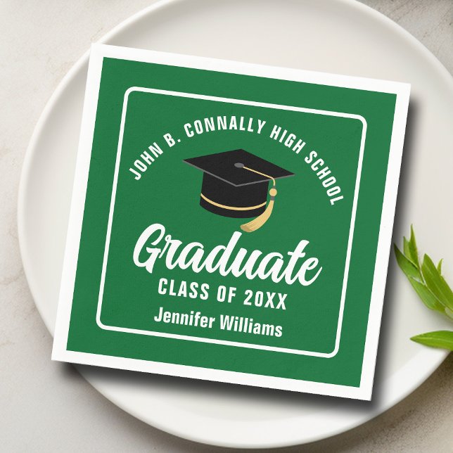 Partei für grüne, weiße Graduate Custom Graduate Serviette (Von Creator hochgeladen)
