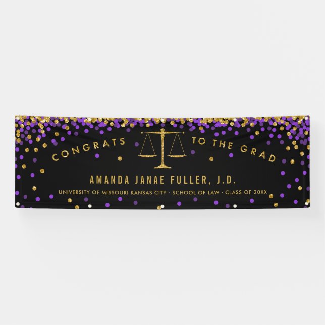 Partei für lila- und Goldbanner-Rechtsanwaltsschul Banner (Horizontal)