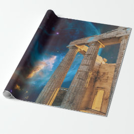 Parthenon Acropolis Griechenland trifft Raumfahrt Geschenkpapier