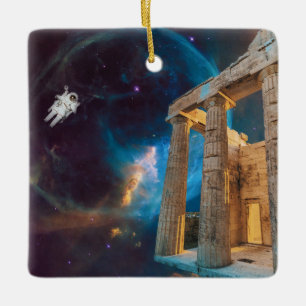 Parthenon Acropolis Griechenland trifft Raumfahrt Keramikornament