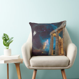 Parthenon Acropolis Griechenland trifft Raumfahrt Kissen