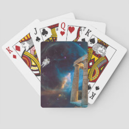 Parthenon Acropolis Griechenland trifft Raumfahrt Spielkarten
