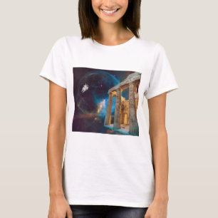 Parthenon Acropolis Griechenland trifft Raumfahrt T-Shirt