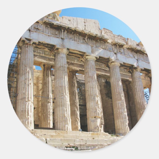 Parthenon, Akropolis, Athen Runder Aufkleber (Vorderseite)