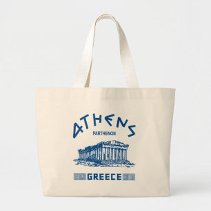 Parthenon - Athen - Grieche (blau) Jumbo Stoffbeutel