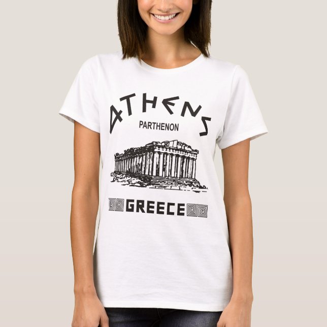 Parthenon - Athen - Grieche (Schwarzes) T-Shirt (Vorderseite)