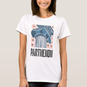 Parthenon Athen Griechenland abstrakte Blumenart T-Shirt