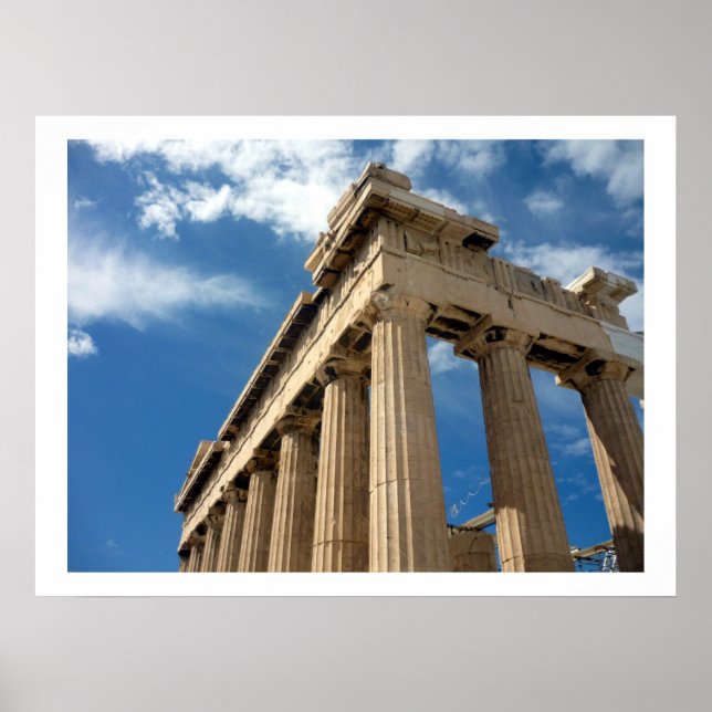 Parthenon blau poster (Vorne)