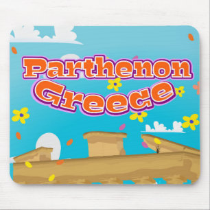Parthenon Griechenland Reiseplakat. Mousepad
