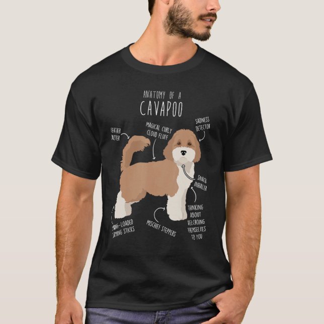 Parti Cavapoo Dog Anatomie Niedlicher Cavaodle Pet T-Shirt (Vorderseite)
