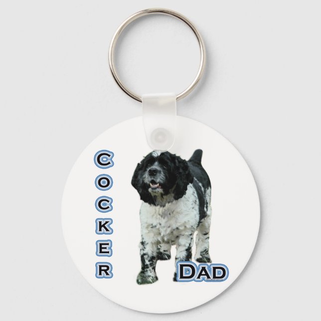 Parti Cocker Spaniel Vater 4 - Schlüsselanhänger (Vorderseite)