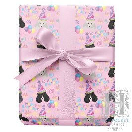 Parti Poodle Birthday Gift Wrapping Paper Pink Geschenkpapier