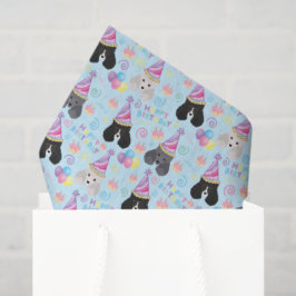 Parti Poodle Birthday Tissue Paper in Blue Seidenpapier