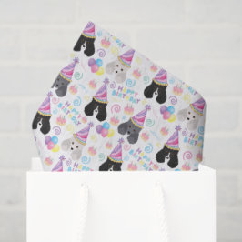 Parti Poodle Birthday Tissue Paper in White Seidenpapier